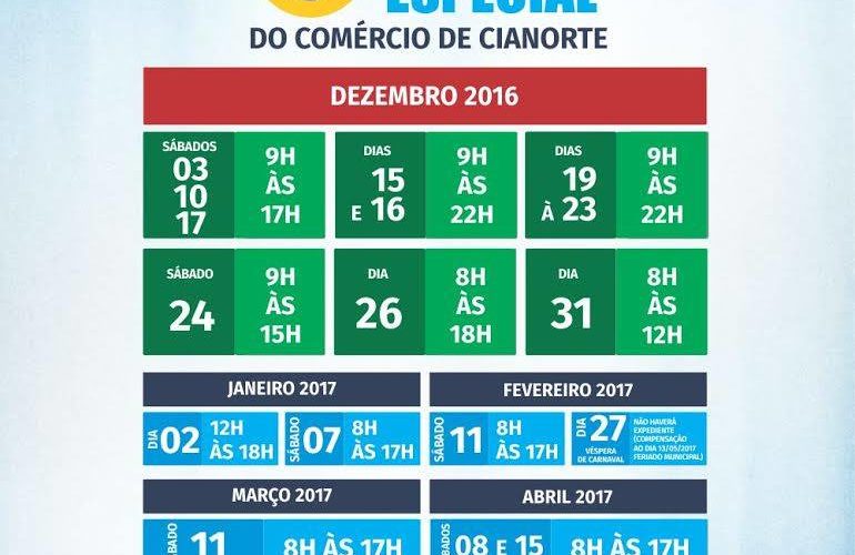 horario comercio Cianorte