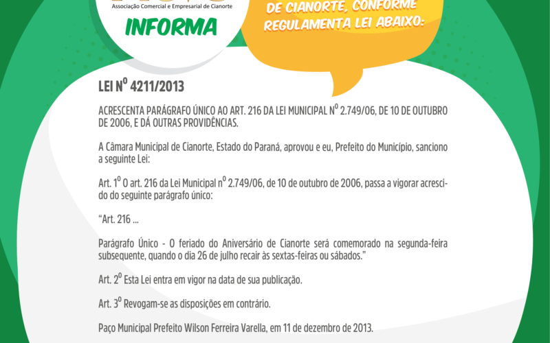 acic informa feriado
