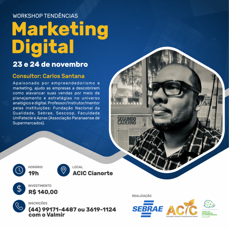 Participe do Workshop Tendências - Marketing Digital 2