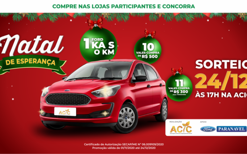 Sorteio da promoção de Natal da ACIC acontece nesta quinta-feira 6