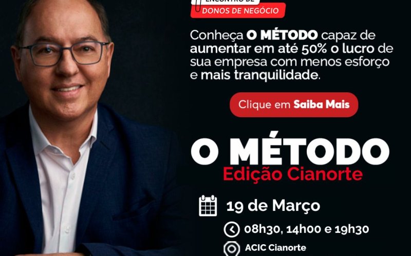 Aqui na ACIC você fica sabendo primeiro! Desperte o Potencial do Seu Negócio: Descubra "O Método" na Palestra Exclusiva da ACIC 12