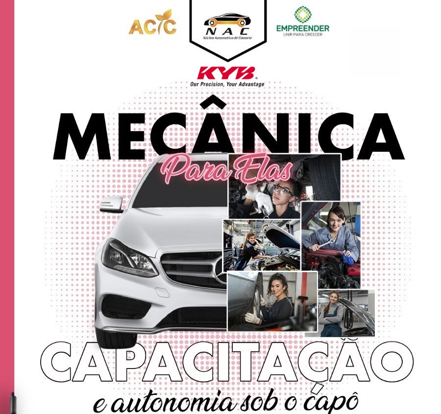 Aqui na ACIC você fica sabendo primeiro! Capacitação exclusiva promovida pelo NAC busca empoderar mulheres para o cuidado mecânico de veículos, desmistificando o capô automotivo. 2