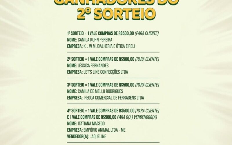 2º SORTEIO SHOW DE PRÊMIOS 2